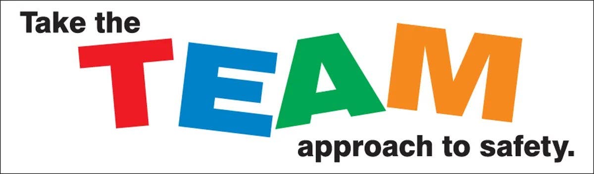 AccuformNMC PWG213 Wall-Wrap Wall Graphics, Take The Team Approach To Safety, 28" H x 96" W