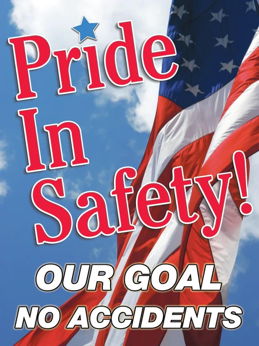 AccuformNMC PWG215 Wall-Wrap Wall Graphics, Pride In Safety, Our Goal, No Accidents (America), 24" H x 18" W