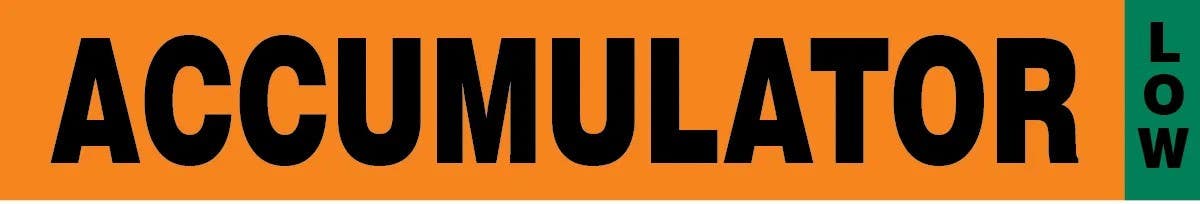 AccuformNMC RAC730 IIAR Component Marker, Accumulator/Low, 4" H x 24" W