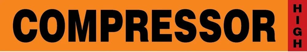 AccuformNMC RAC731 IIAR Component Marker, Compressor/High, 4" H x 24" W