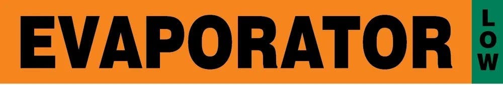 AccuformNMC RAC733 IIAR Component Marker, Evaporator/Low, 4" H x 24" W