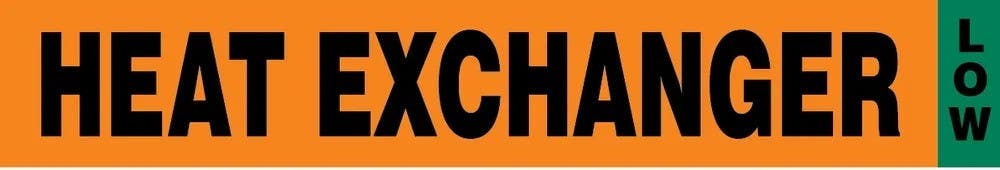 AccuformNMC RAC734 IIAR Component Marker, Heat Exchanger/Low, 4" H x 24" W