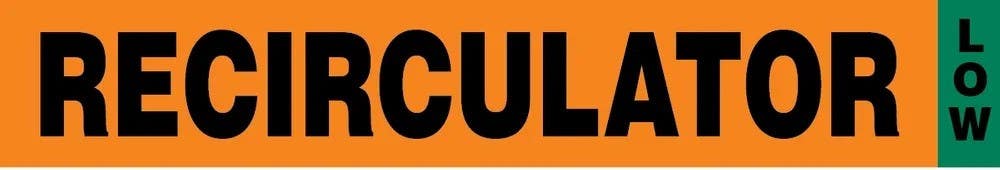 AccuformNMC RAC737 IIAR Component Marker, Recirculator/Low, 4" H x 24" W