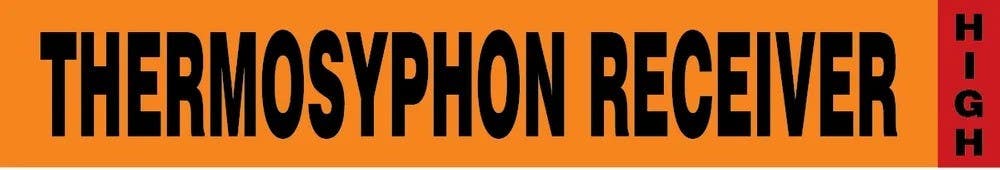 AccuformNMC RAC738 IIAR Component Marker, Thermosyphon Receiver/High, 4" H x 24" W