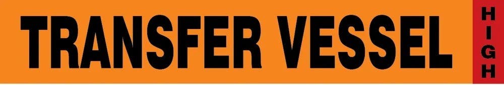 AccuformNMC RAC739 IIAR Component Marker, Transfer Vessel/High, 4" H x 24" W