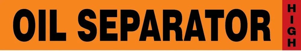 AccuformNMC RAC740 IIAR Component Marker, Oil Separator/High, 4" H x 24" W