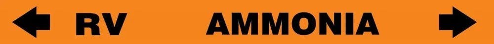 AccuformNMC RAK119 IIAR Self-Stick Ammonia Pipe Marker, RV/(blank)/(blank)