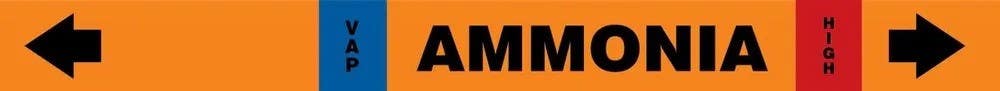 AccuformNMC RAK121 IIAR Self-Stick Ammonia Pipe Marker, (blank)/VAP/HIGH