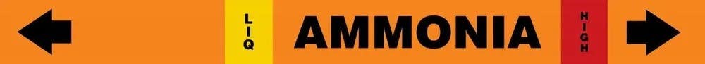 AccuformNMC RAK123 IIAR Self-Stick Ammonia Pipe Marker, (blank)/LIQ/HIGH