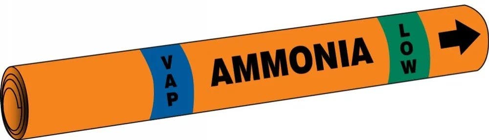 AccuformNMC RAP320 IIAR Snap Tite Ammonia Pipe Marker, (blank)/VAP/LOW