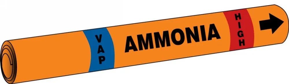 AccuformNMC RAP321 IIAR Snap Tite Ammonia Pipe Marker, (blank)/VAP/HIGH
