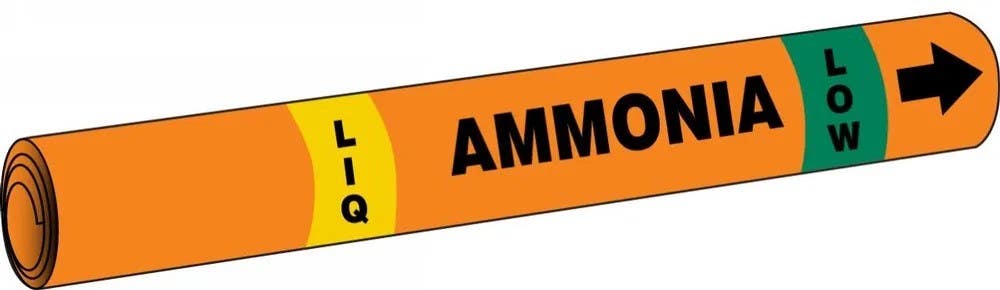AccuformNMC RAP322 IIAR Snap Tite Ammonia Pipe Marker, (blank)/LIQ/LOW