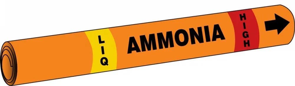 AccuformNMC RAP323 IIAR Snap Tite Ammonia Pipe Marker, (blank)/LIQ/HIGH