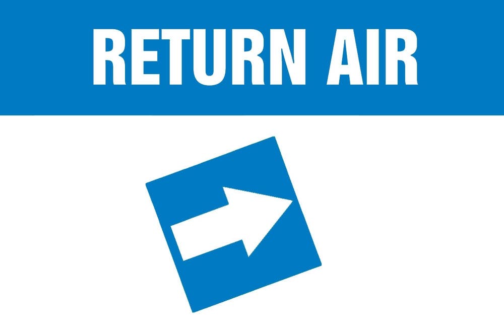 AccuformNMC RPC772 Duct Marker, Return Air