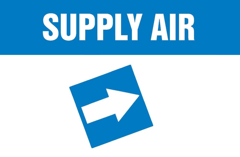 AccuformNMC RPC774 Duct Marker, Supply Air