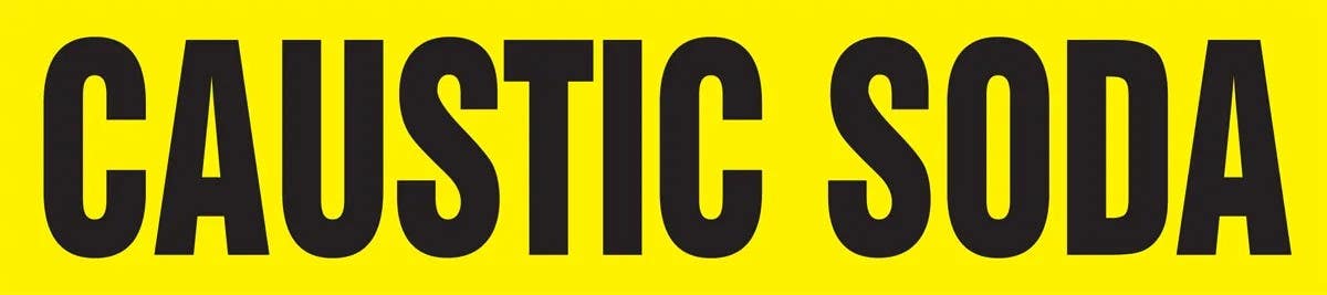 AccuformNMC RPK18 ASME (ANSI) Pipe Marker, Caustic Soda