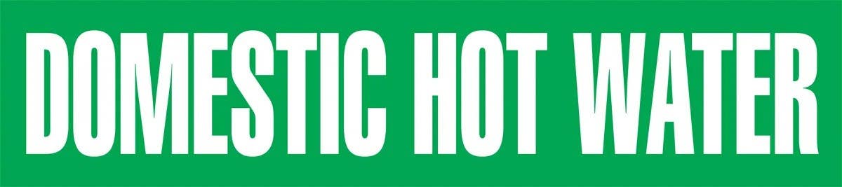 AccuformNMC RPK27 ASME (ANSI) Pipe Marker, Domestic Hot Water