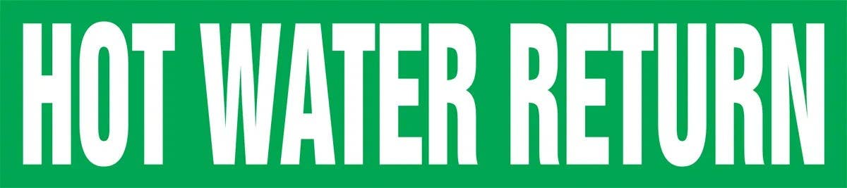 AccuformNMC RPK42 ASME (ANSI) Pipe Marker, Hot Water Return