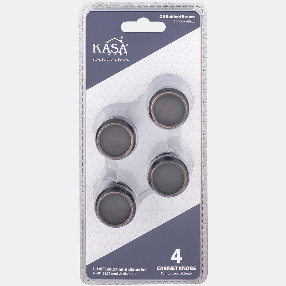 Hardware Resources K634 KasaWare Transitional Flat Round Cabinet Knob, 4-Pack