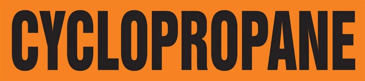 AccuformNMC RPM305 Medical Gas Pipe Marker, Cyclopropane, 3" x 3", 20/Pk