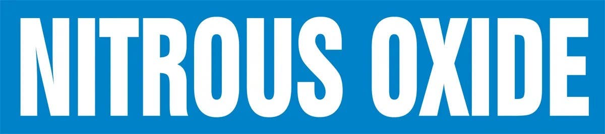 AccuformNMC RPM321 Medical Gas Pipe Marker, Nitrous Oxide, 3" x 3", 20/Pk