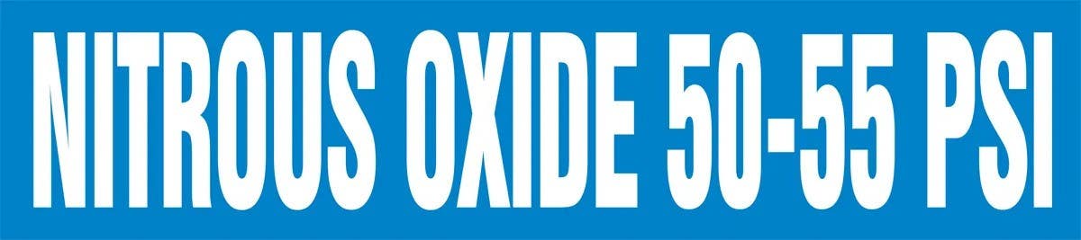 AccuformNMC RPM323 Medical Gas Pipe Marker, Nitrous Oxide 50-55 PSI, 3" x 3", 20/Pk