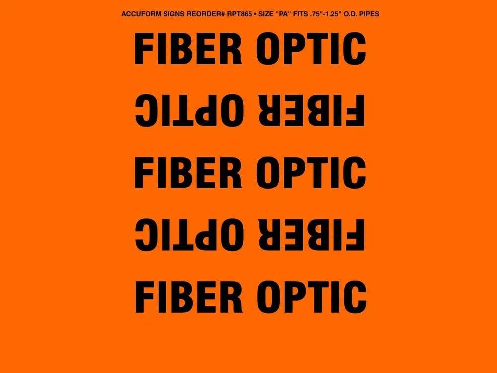 AccuformNMC RPT865P Conduit And Cable Electrial Pipemarkers, Fiber Optic
