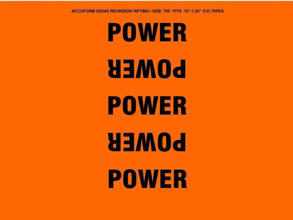 AccuformNMC RPT869P Conduit And Cable Electrial Pipemarkers, Power