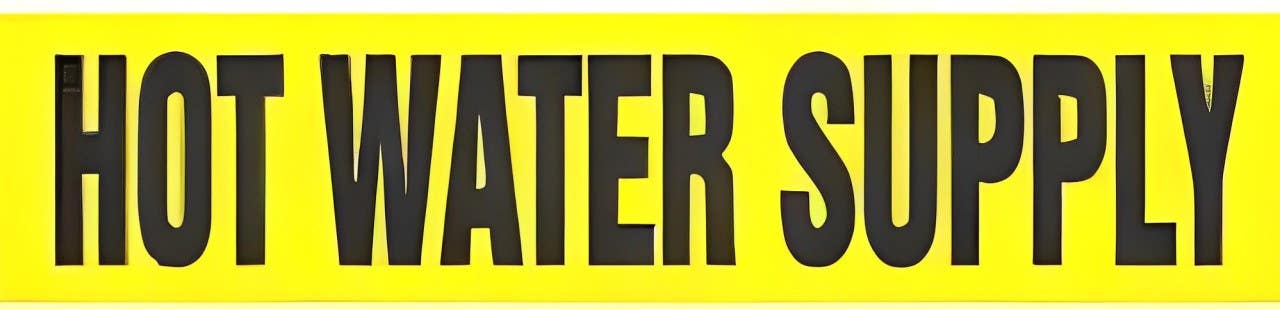 AccuformNMC RTA153 Roll Tape Pipe Marker, Hot Water Supply