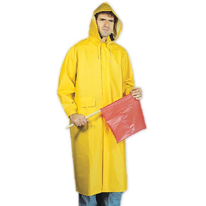 Mutual Industries 14506 2-Piece .35 mm PVC Polyester Raincoat with Detachable Hood