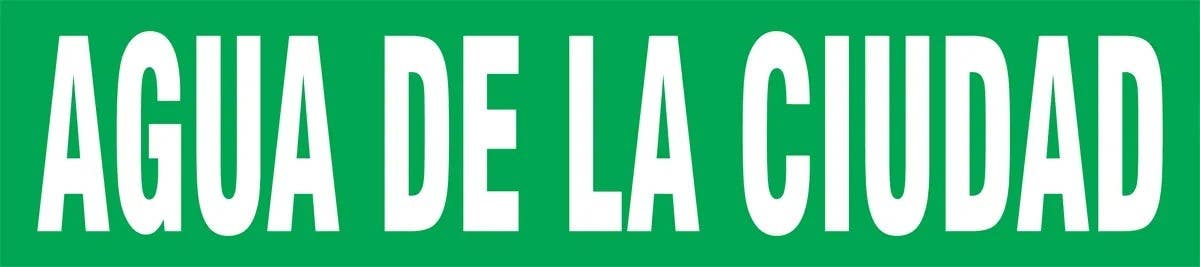 AccuformNMC SHRPK215S Spanish Pipe Marker, Agua De La Ciudad