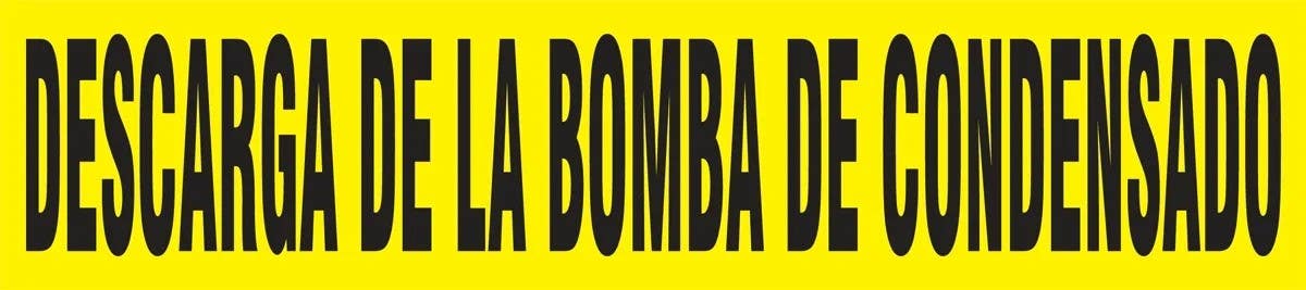 AccuformNMC SHRPK236S Spanish Pipe Marker, Descarga De La Bomba De Condensado