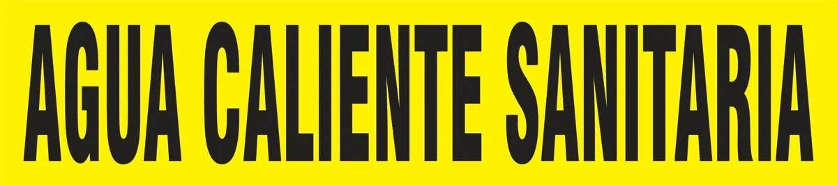 AccuformNMC SHRPK277S Spanish Pipe Marker, Agua Caliente Sanitaria