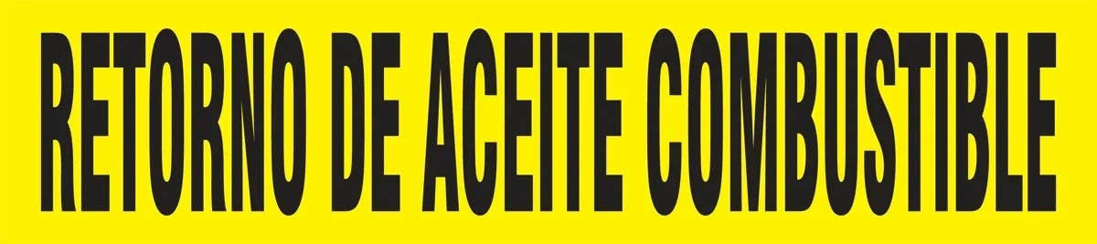 AccuformNMC SHRPK339S Spanish Pipe Marker, Retorno De Aceite Combustible
