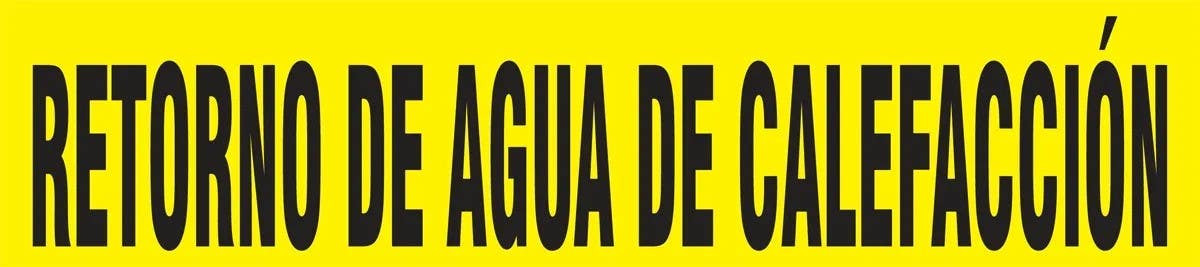 AccuformNMC SHRPK391S Spanish Pipe Marker, Retorno De Agua De Calefaccion