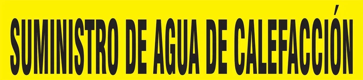 AccuformNMC SHRPK393S Spanish Pipe Marker, Suministro De Agua De Calefaccion