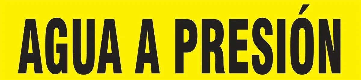 AccuformNMC SHRPK415S Spanish Pipe Marker, Agua A Presion