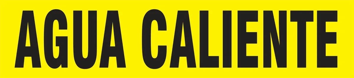 AccuformNMC SHRPK423S Spanish Pipe Marker, Agua Caliente