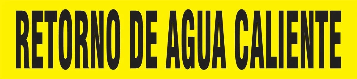 AccuformNMC SHRPK427S Spanish Pipe Marker, Retorno De Agua Caliente