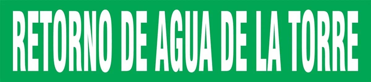 AccuformNMC SHRPK707S Spanish Pipe Marker, Retorno De Agua De La Torre