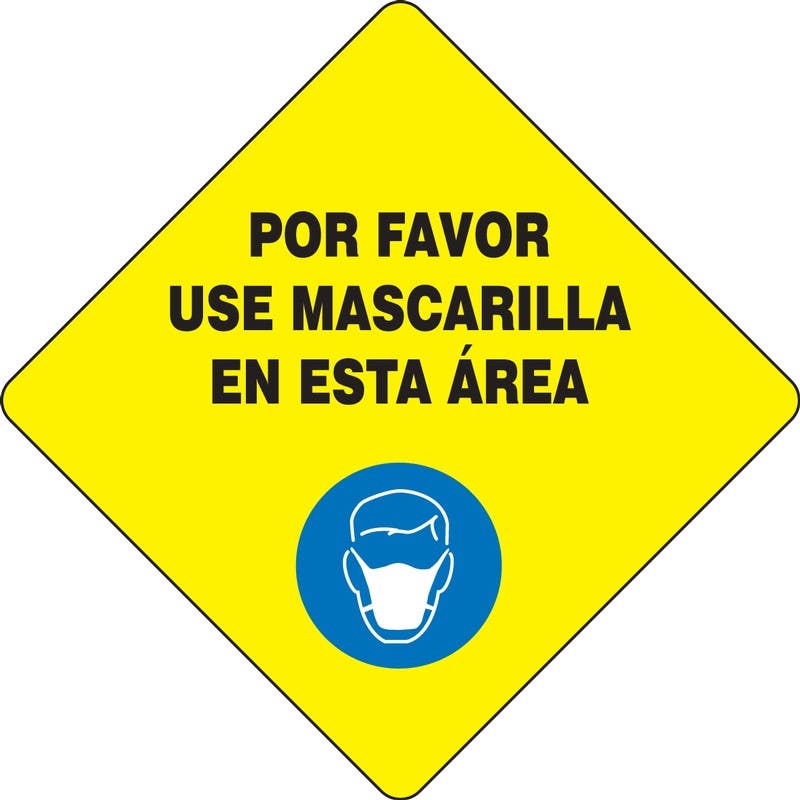 AccuformNMC MFS43 Slip-Gard, Floor Sign, Please Wear Face Mask In This Area