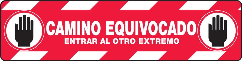 AccuformNMC PSR102 Slip-Gard, Floor Sign, Wrong Way Enter Other End, 6" H x 24" W