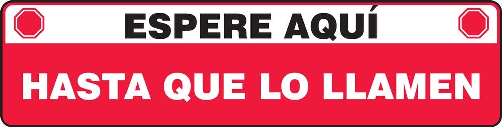 AccuformNMC PSR294 Slip-Gard, Floor Sign, Wait Here Until Called To Step Forward, 6" H x 24" W