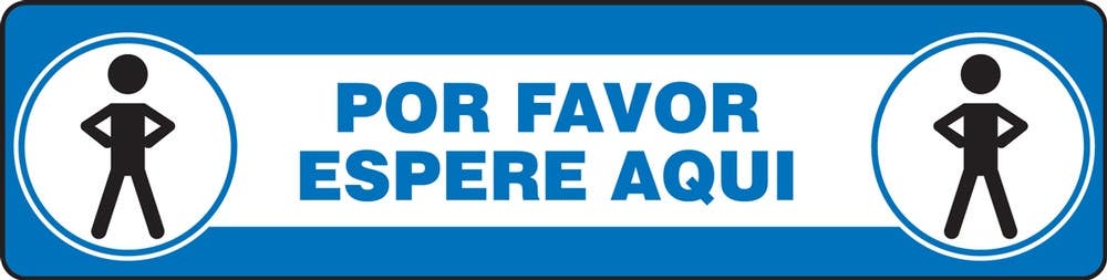 AccuformNMC PSR295 Slip-Gard, Floor Sign, Please Wait Here, 6" H x 24" W