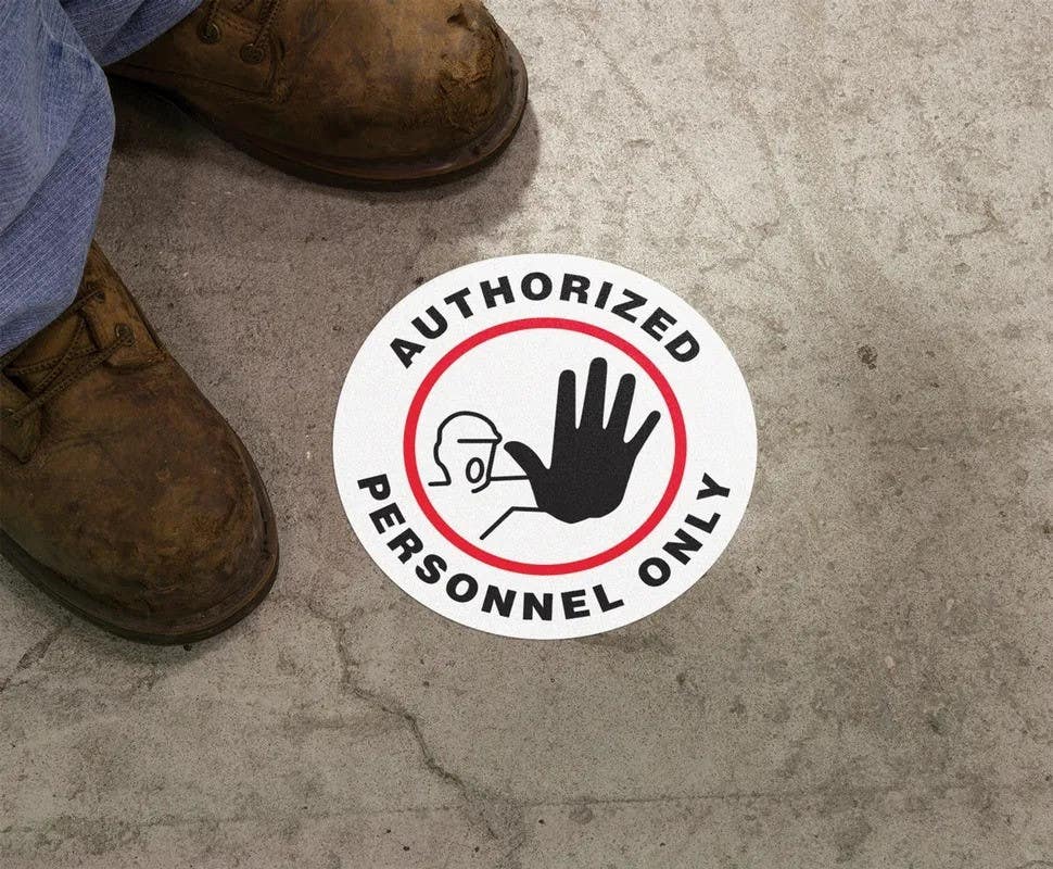 AccuformNMC MFS02 Slip-Gard, Floor Sign, Authorized Personnel Only (Man)