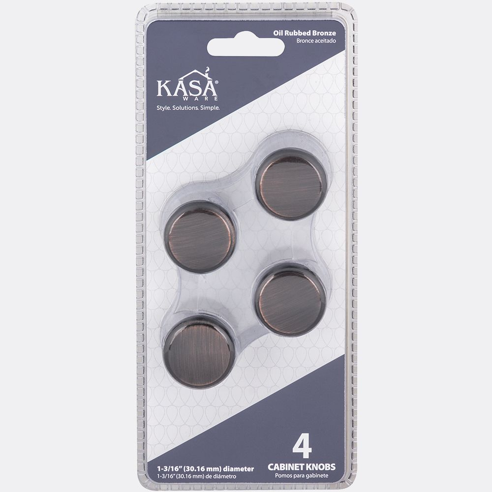 Hardware Resources K997 KasaWare Flat Round Cabinet Knob w/ Step, 4-Pack