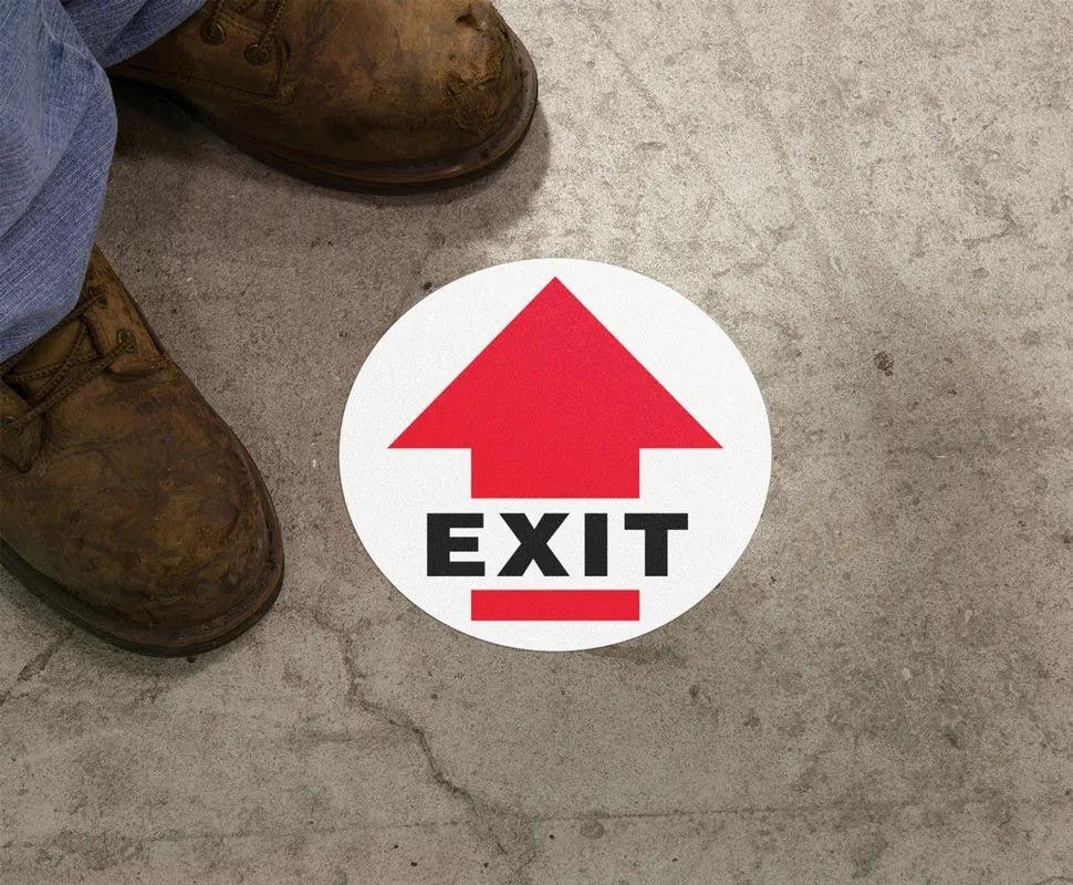 AccuformNMC MFS17 Slip-Gard, Floor Sign, Exit (Arrow)