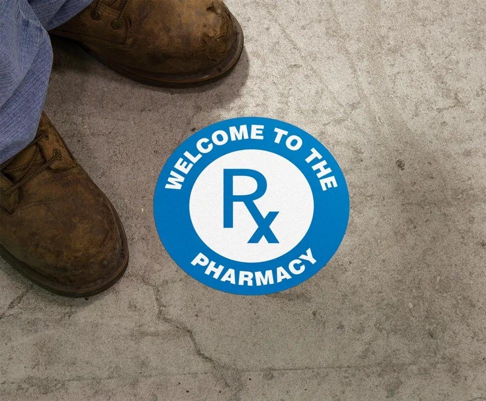 AccuformNMC MFS1 Slip-Gard, Floor Sign, Welcome To The Pharmacy