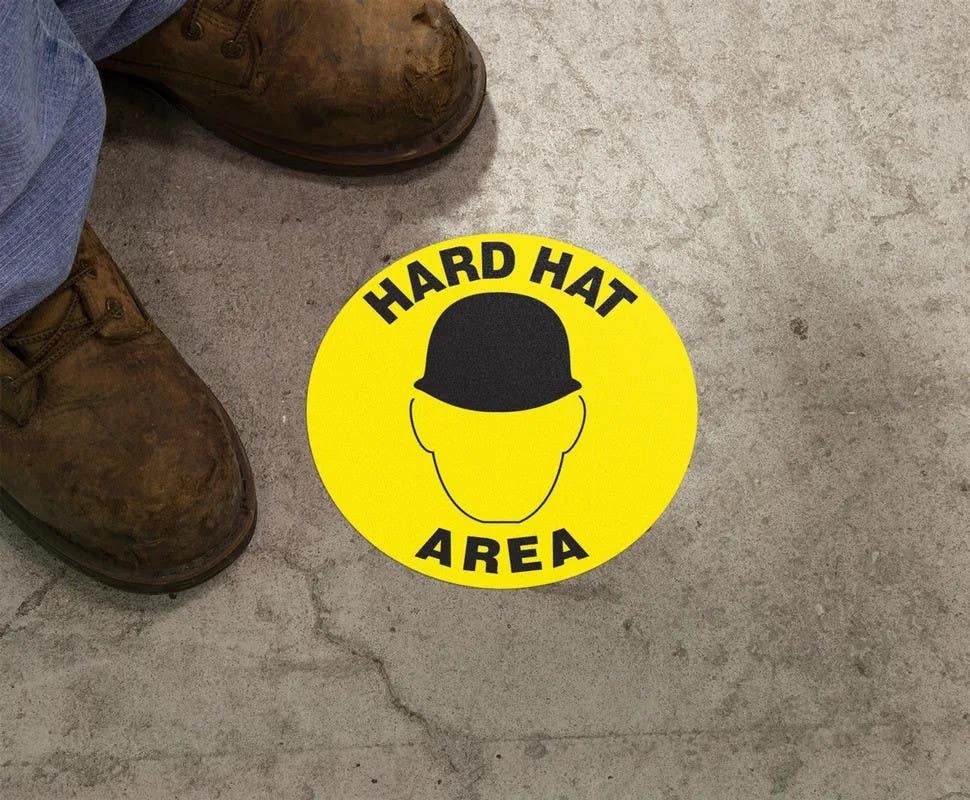 AccuformNMC MFS23 Slip-Gard, Floor Sign, Hard Hat Area
