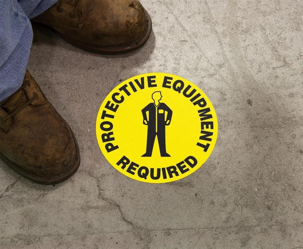 AccuformNMC MFS Slip-Gard, Floor Sign, Protective Equipment Required